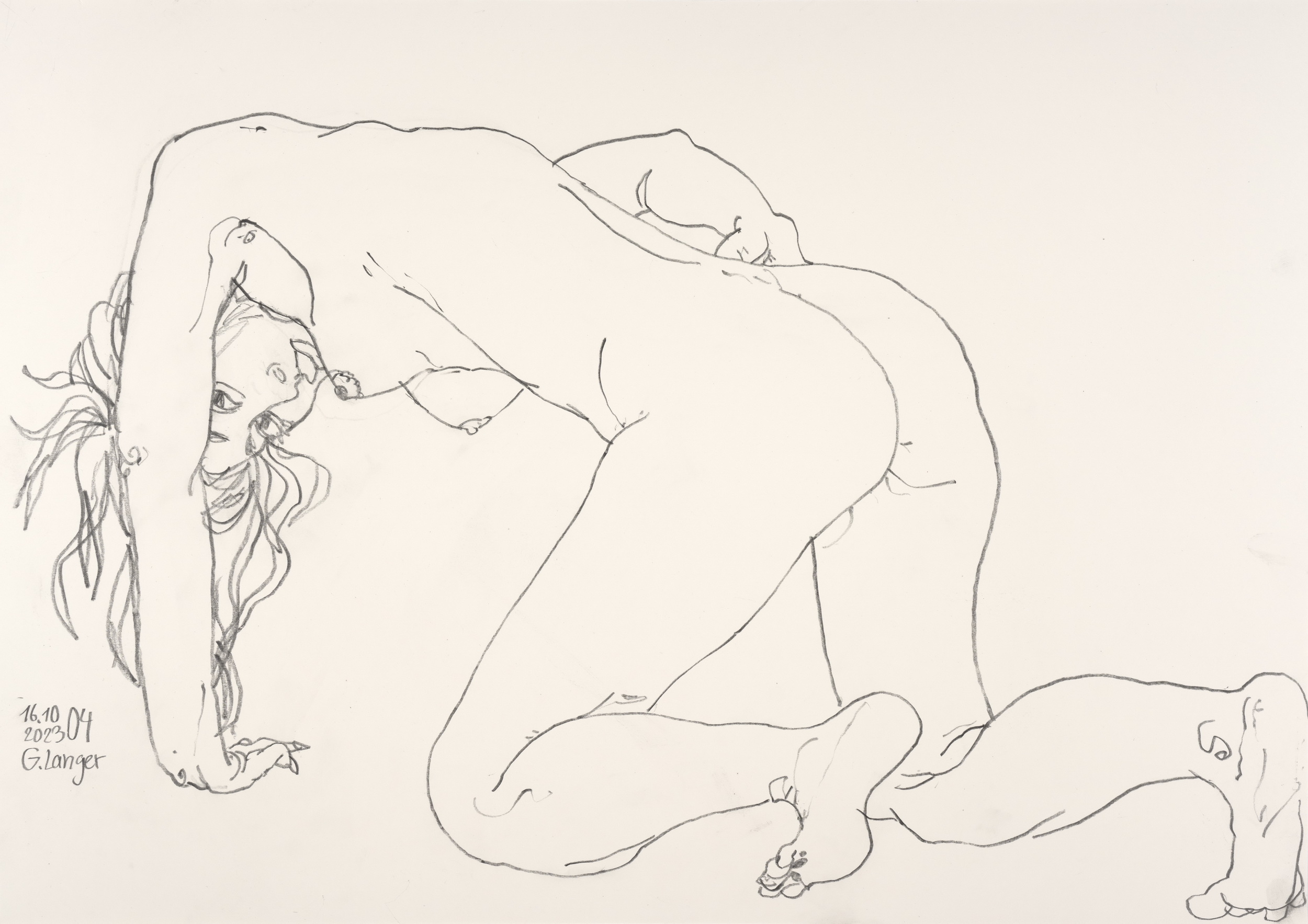 Gunter Langer, 2023, Zeichnung, Karton, 42 x 59 cm